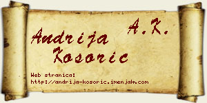 Andrija Kosorić vizit kartica